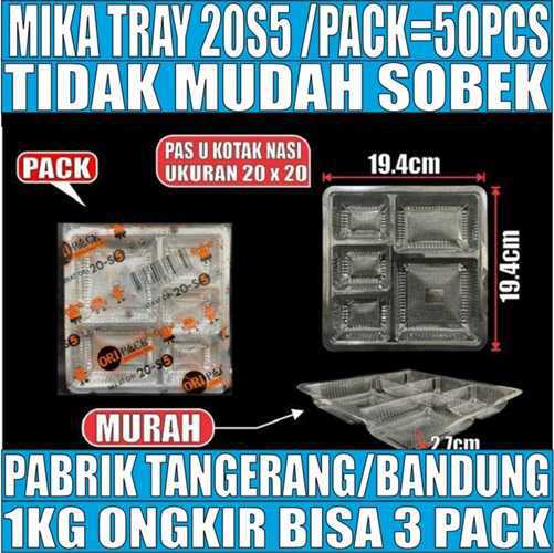 Mika 20S5 Pack 50pcs 5Sekat 20x20 u Kotak Nasi