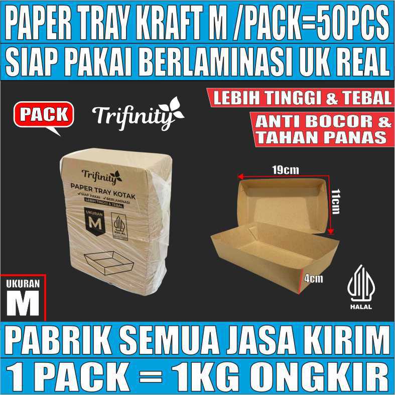 Paper Lunch Box & Food Tray Trifinity S M L bentuk forming kotak