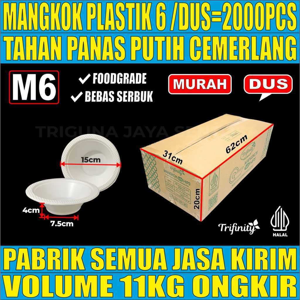 Mangkok M6 Trifinity Dus 2000pcs Uk Sedang M Tebal 5.3gr pdn