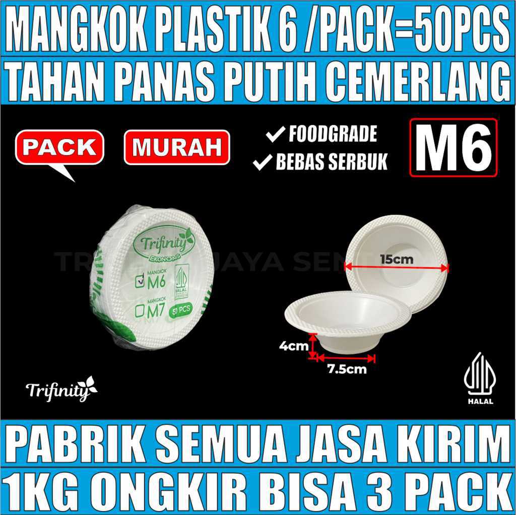 Mangkok M6 Trifinity Sedang Pack 50pcs