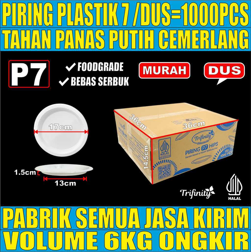 Piring P7 TRIFINITY Dus 1000pcs Uk 7 Sedang M Tebal 5gr pdn