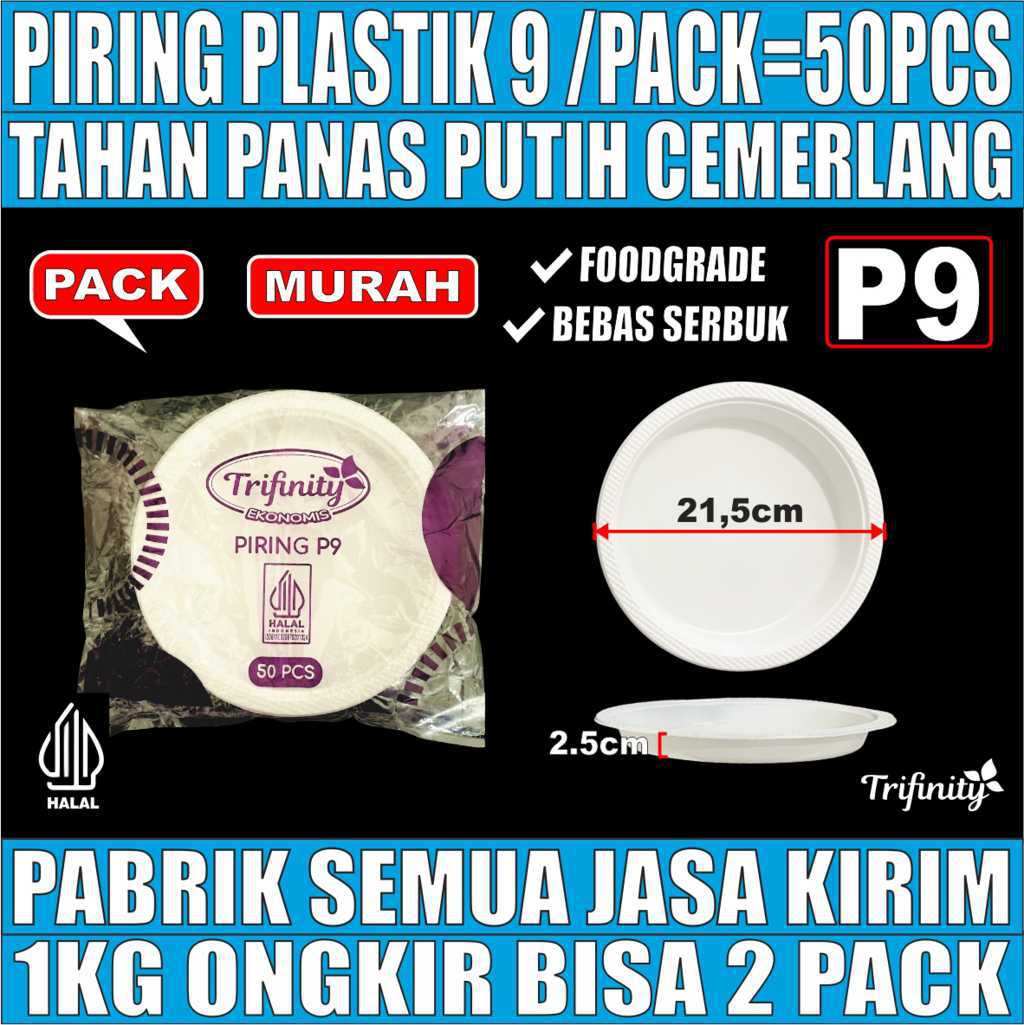 Piring P9 Trifinity Besar Pack 50pcs