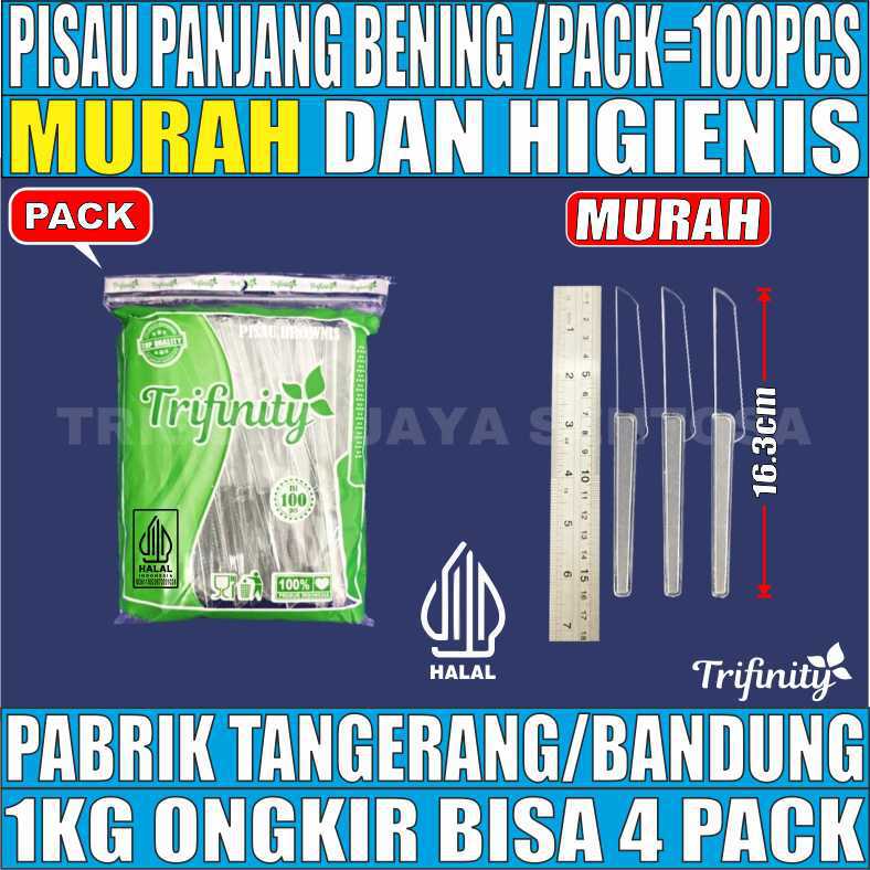 Pisau Panjang Bening Pack 100pcs Trifinity Halal