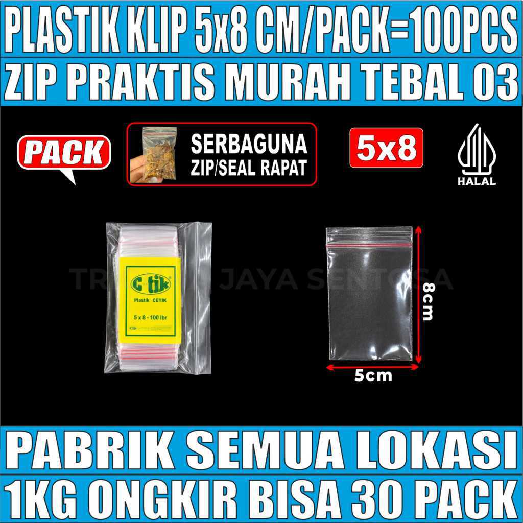 Plastik Klip 5x8 Ziplock Pe Bening PACK