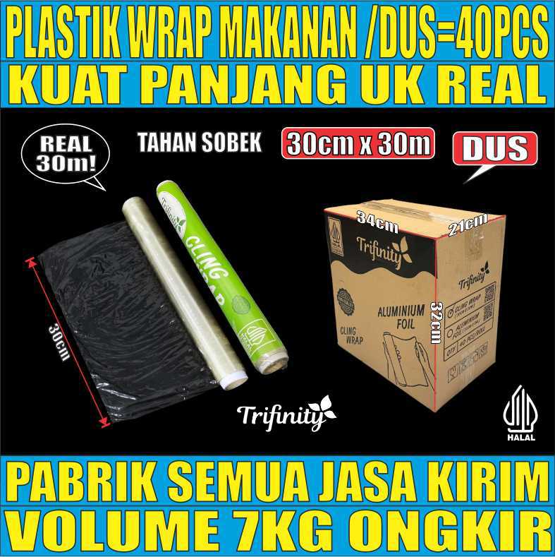 Plastik wrapping 30cmx30mtr Dus 40roll Trifinity wrap pdn