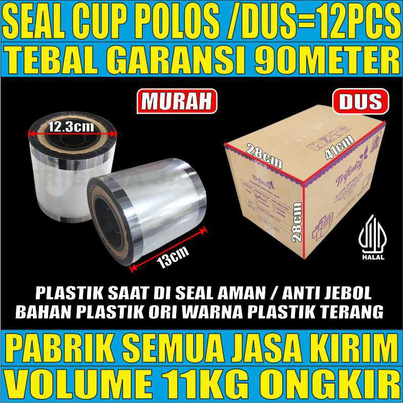 Seal Cup POLOS Dus 12 Roll Trifinity Garansi 90meter u Gelas oz wng