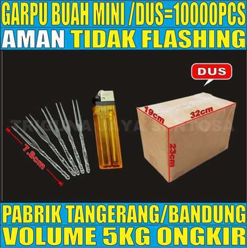 Garpu Buah Mini Kecil Dus 10000pcs Tebal 0.48gr vct