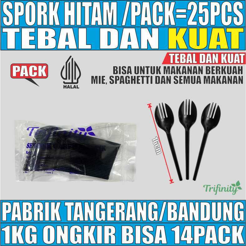 Sendok Garpu Plastik Spork 2in1 Trifinity sendok garpu spork makan panjang 16cm