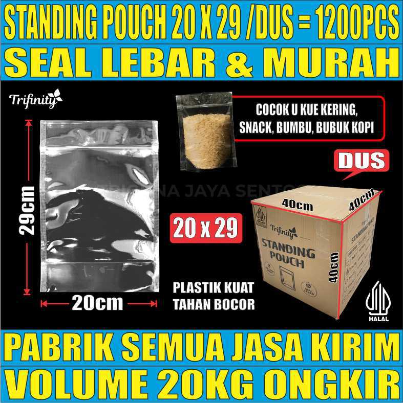 Standing pouch plastik Trifinity 10x17 12x20 14x22 16x32 20x29