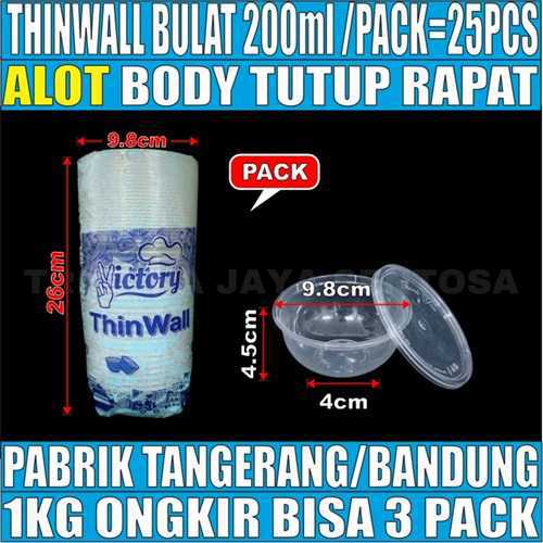 Thinwall Bulat 200ml Pack 25pcs Victory Tebal 8.4gr