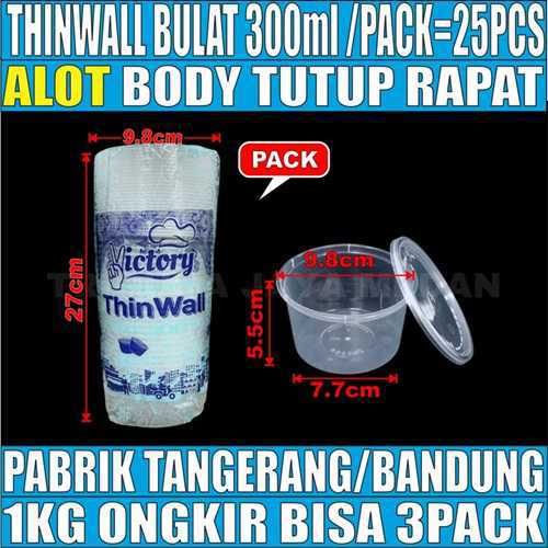 Thinwall Bulat 300ml Pack 25pcs Victory Tebal 10.5gr