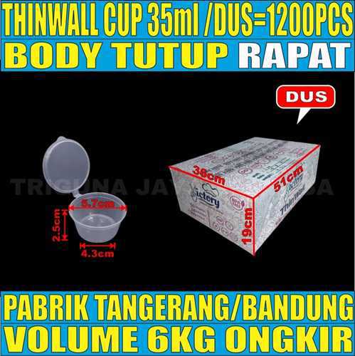 Thinwall Cup 35ml Dus 1200pcs Tebal 3.2gr Victory vct