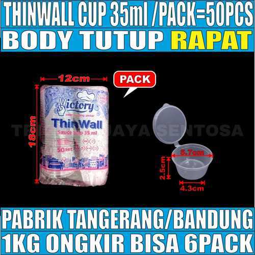 Thinwall Cup 35ml Pack 50pcs Tebal 3.2gr Victory