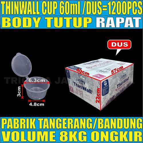 Thinwall Cup 60ml Dus 1200pcs Tebal 4.2gr Victory vct