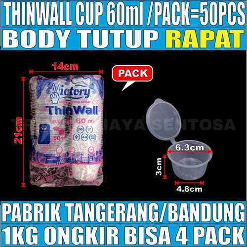 Thinwall Cup 60ml Pack 50pcs Tebal 4.2gr Victory