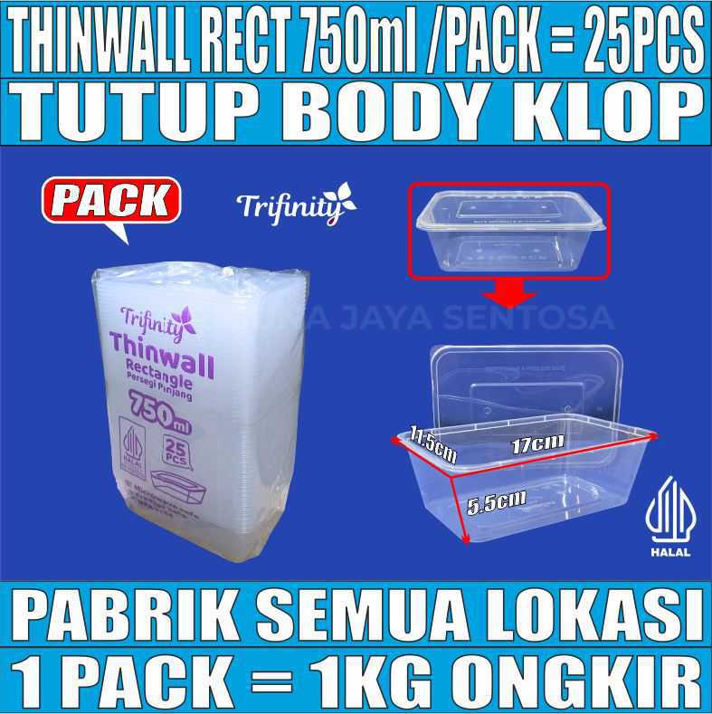 Thinwall Rectangle Kotak Persegi Panjang Trifinity Victory 200ml 500ml 650ml 750ml 1000ml