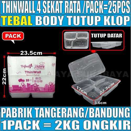 Thinwall Sekat Bento Trifinity Datar · Cembung