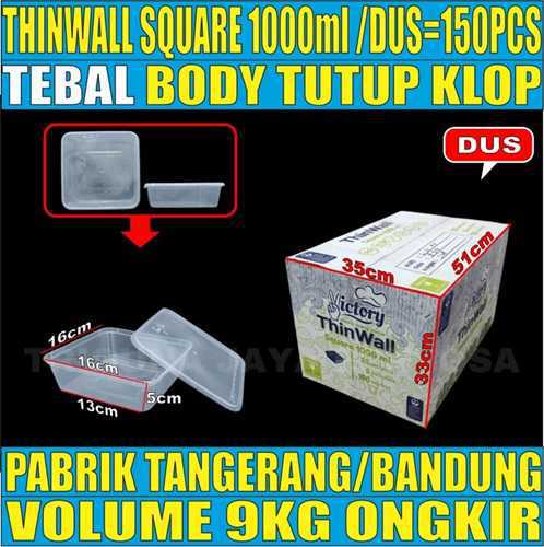 Thinwall SQ 1000ml Dus 150pcs Victory Tebal 31.5gr vct