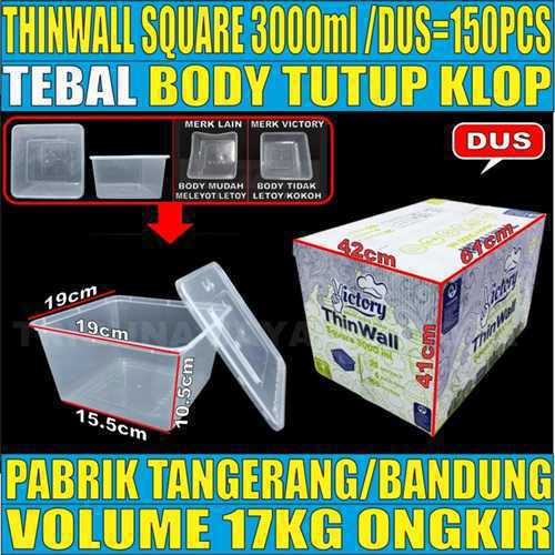 Thinwall SQ 3000ml Dus 150pcs Victory Tebal 67gr vct