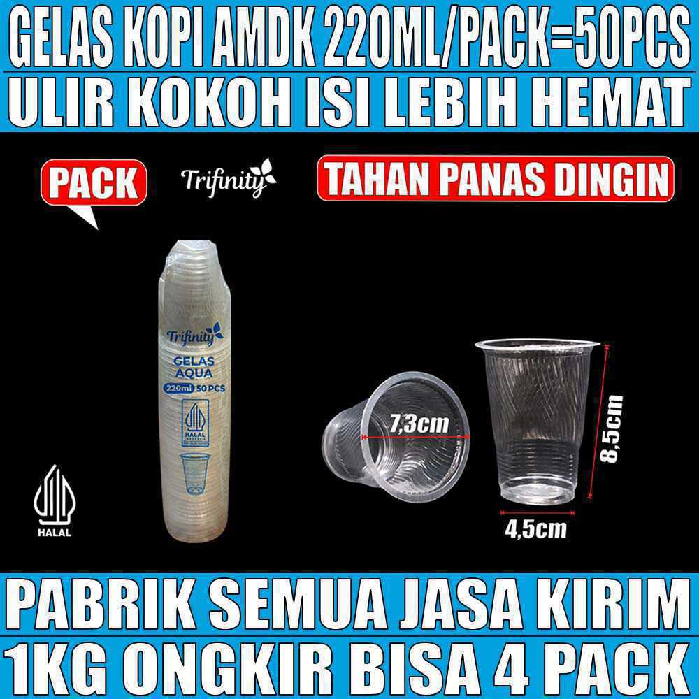 Gelas AMDK Kopi Trifinity Ulir 220ml · Polkadot 170ml