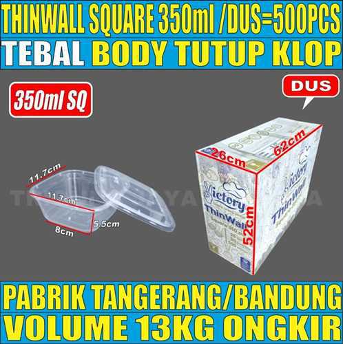 Thinwall SQ 350ml Dus 500pcs Victory Tebal 16.5gr vct