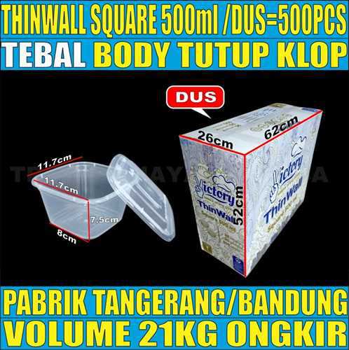 Thinwall SQ 500ml Dus 500pcs Victory Tebal 18.5gr vct