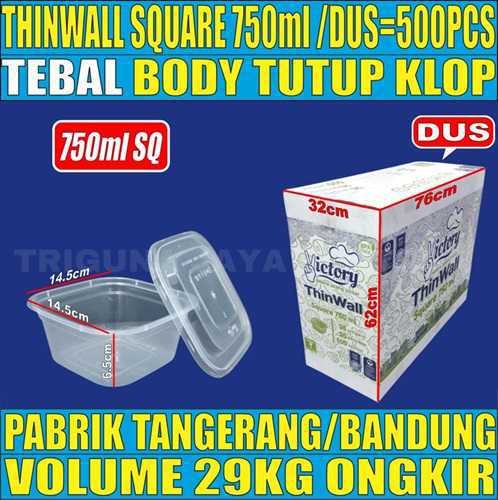 Thinwall SQ 750ml Dus 500pcs Victory Tebal 27.4gr vct