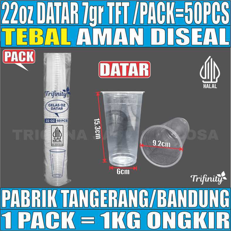 Gelas 22oz DATAR 7gr Pack 50pcs Trifinity Halal