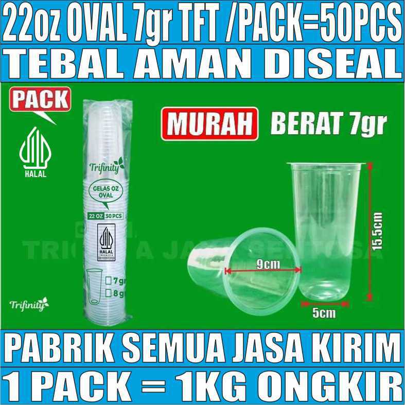Gelas 22oz Oval Trifinity 7gr Pack 50pcs Halal