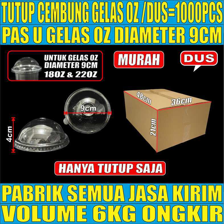 Tutup Cembung Dus 1000pcs Utk Gelas Oz Oval ori