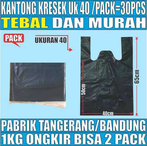 Kantong Kresek Bening uk 15, 24 | Hitam uk 28, 35, 40