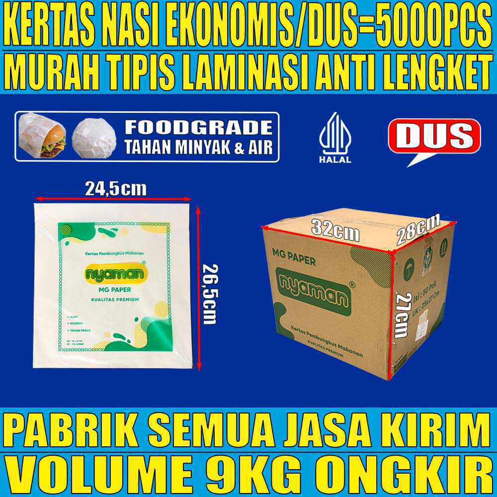 Kertas Nasi Putih NYAMAN Kfc Dus 5000pcs