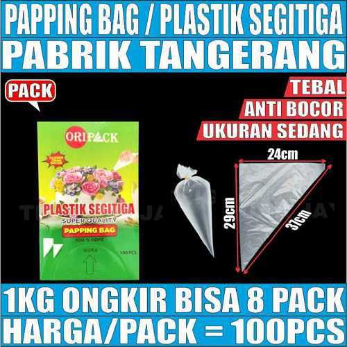 Plastik segitiga Papping Pipping Bag Corong Pack 100pcs