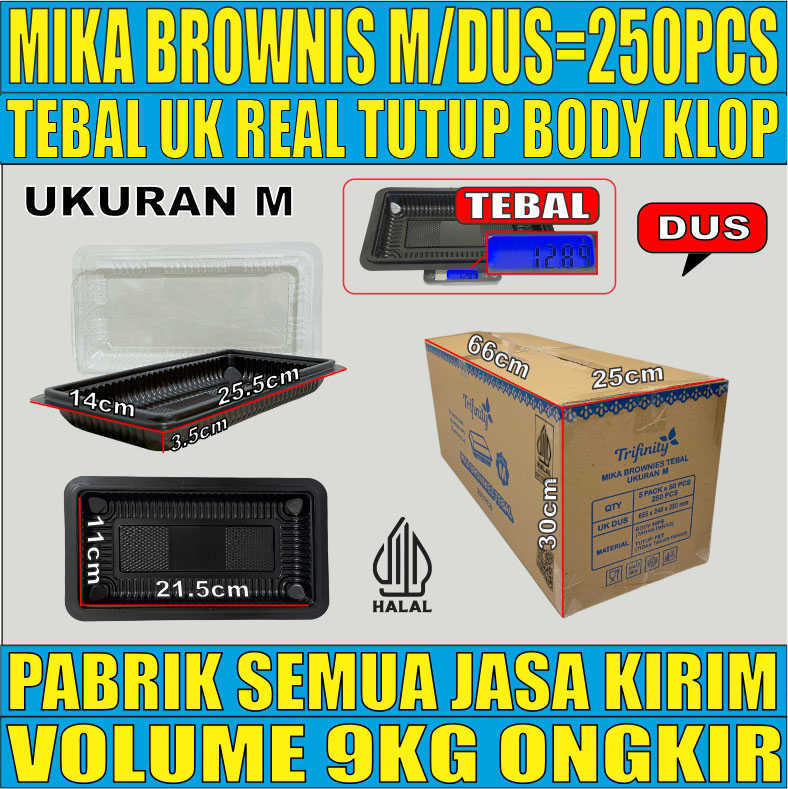 Mika Brownies M Dus 250pcs Trifinity Ukuran Sedang Tebal 21gr pdn